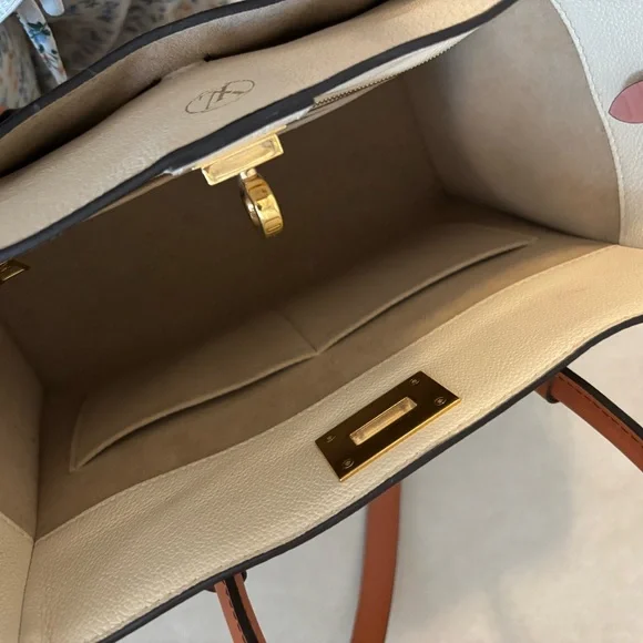 Louis Vuitton Tuffetage On My Side MM Cream and Tan Satchel - Picture 14 of 14